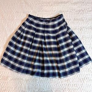 Vintage Handmade Plaid Pleated Skirt | 32” Waist | Classic Academia Style